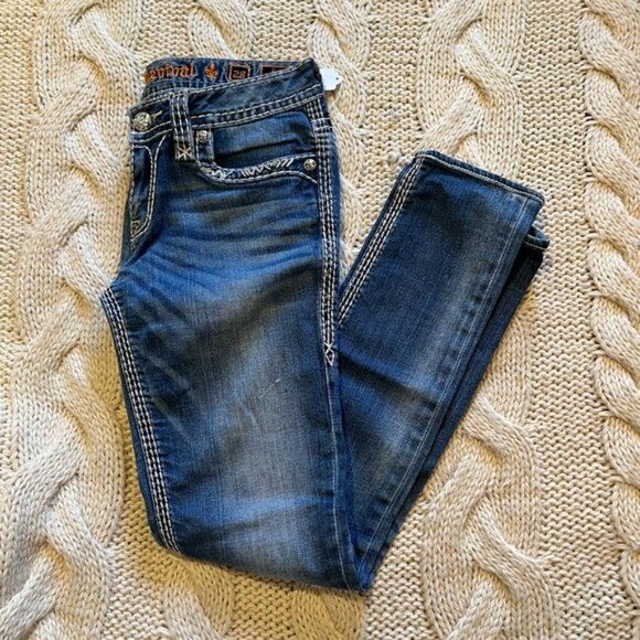 Rock Revival Dark Blue Felicia Skinny Jeans 28 - Picture 4 of 6
